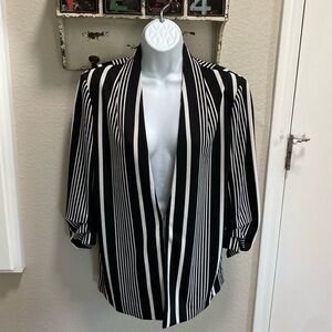 NYCC Black White Stripe Edge to Edge Jacket L